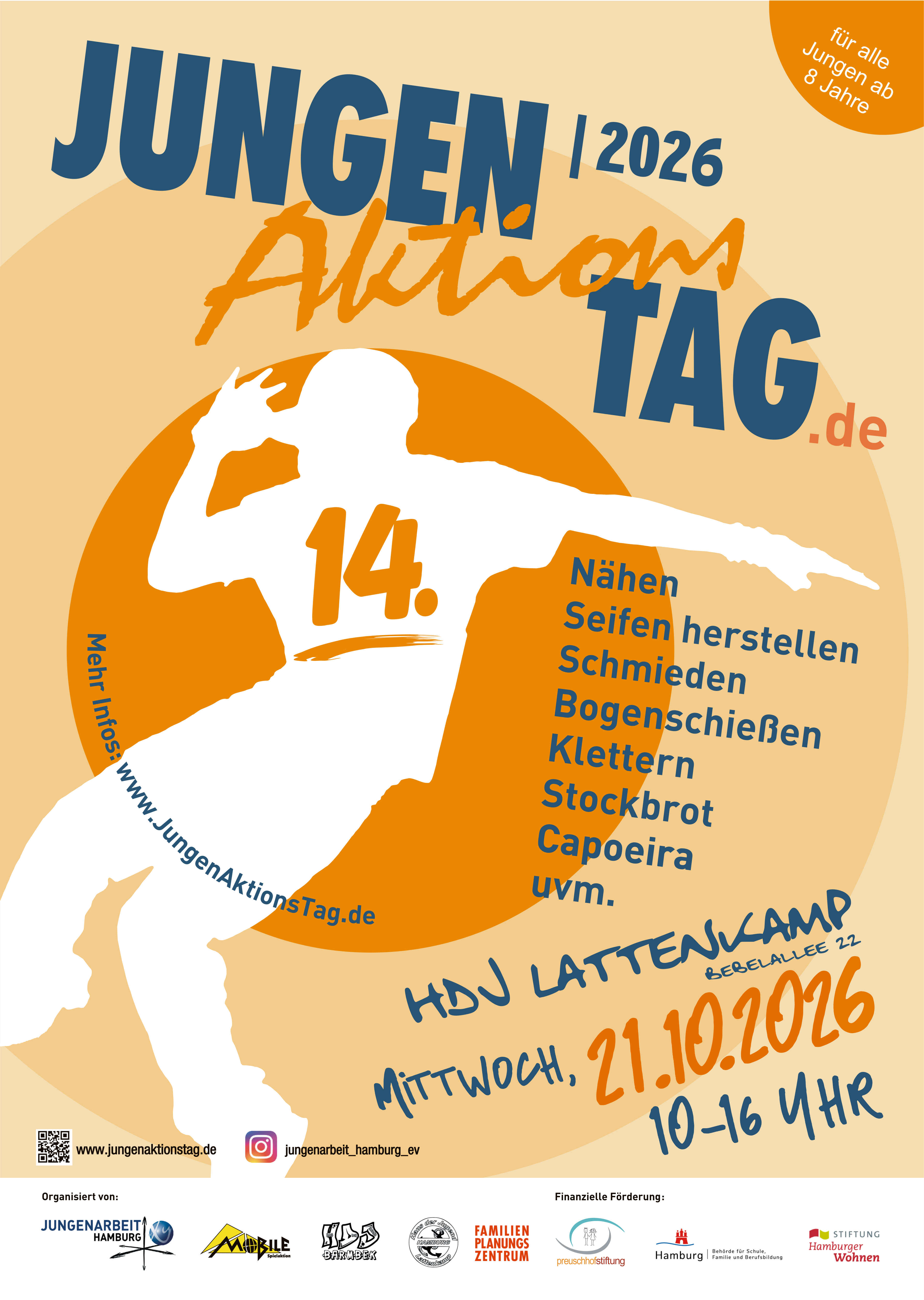 Der Jungenaktioins geht in die 13. Runde - save the date am 22.10.2025 - nähen, bogenschiessen, Graffitti